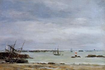 尤金 佈丹 Portreiux, the Port at Low Tide 尤金 佈丹 Portreiux, the Port at Low Tide